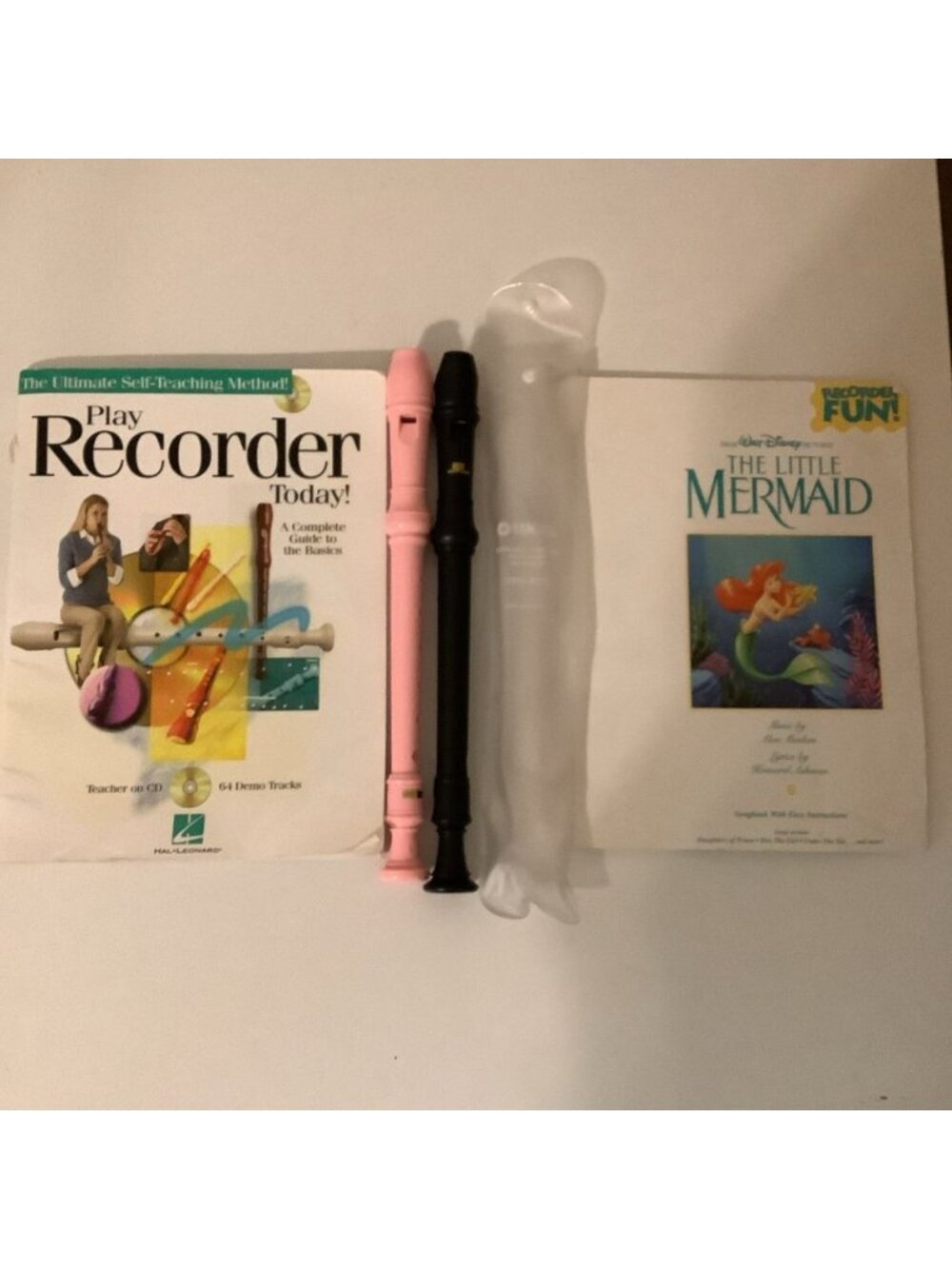 YAMAHA Soprano/Descant Recorder Baroque YRS-20B with case & Pink Recorder & Book
